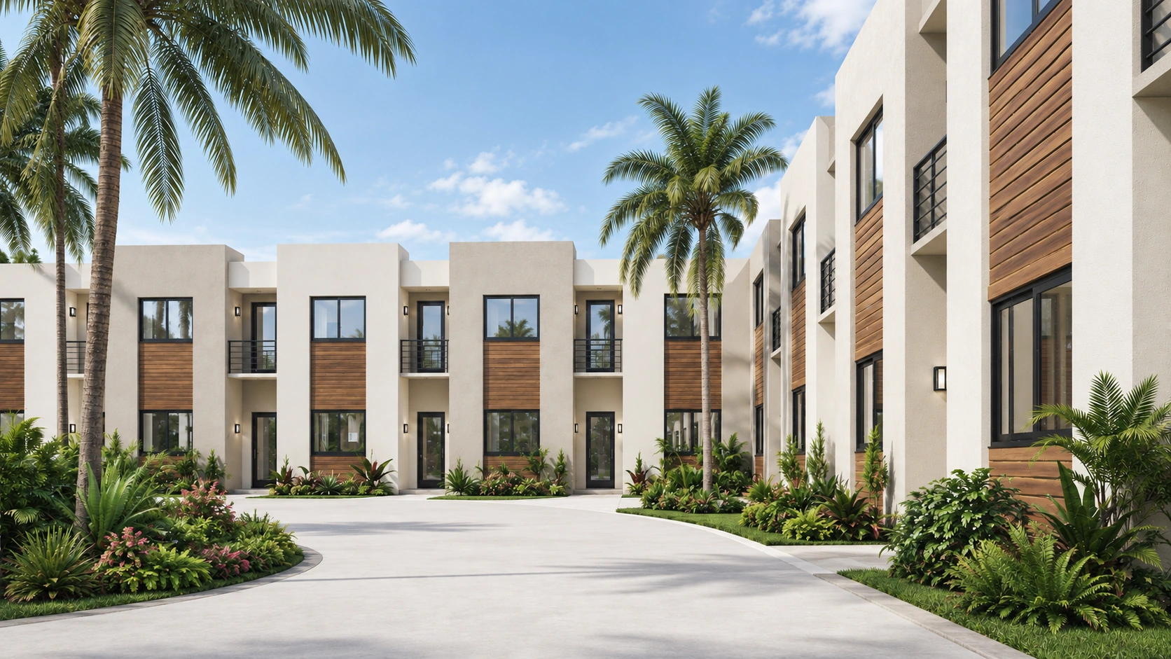 Architectural rendering of the AMANI residential courtyard