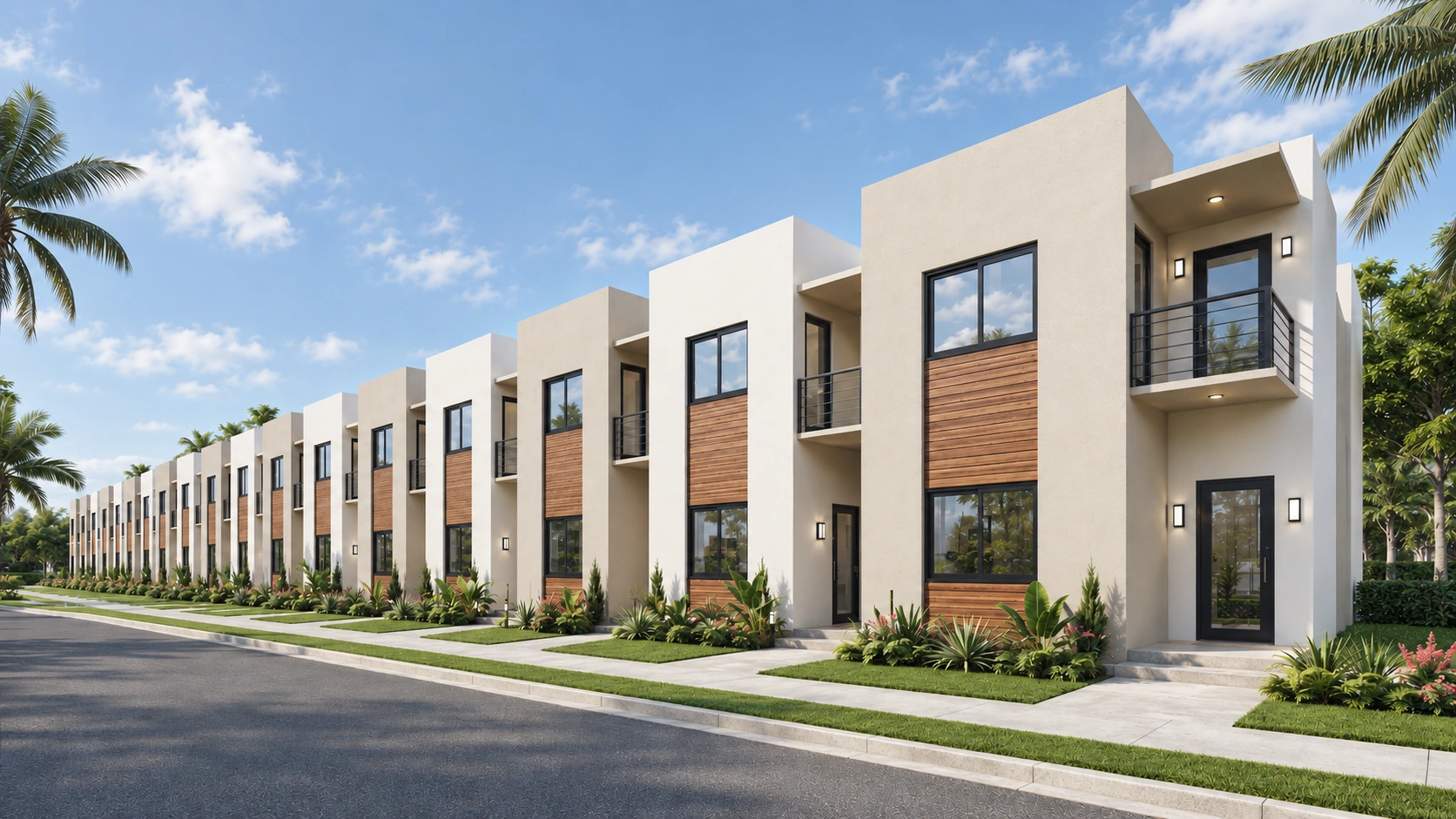 Architectural rendering along the AMANI streetscape