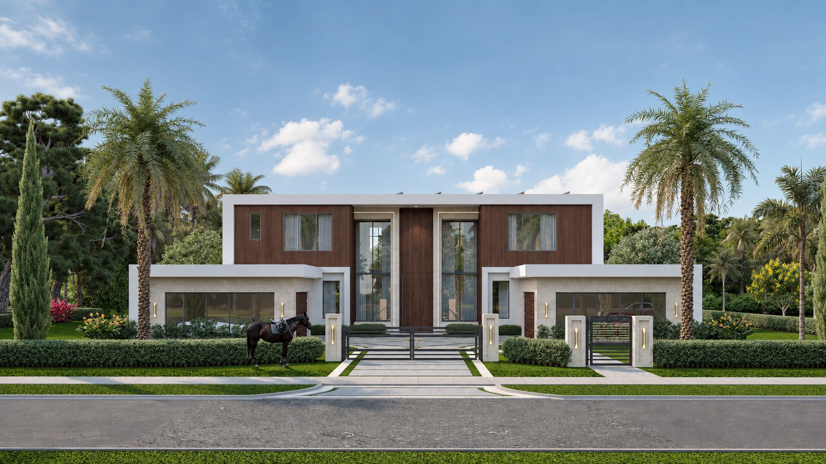 Architectural rendering of a contemporary residence at Villa Bello at Zona