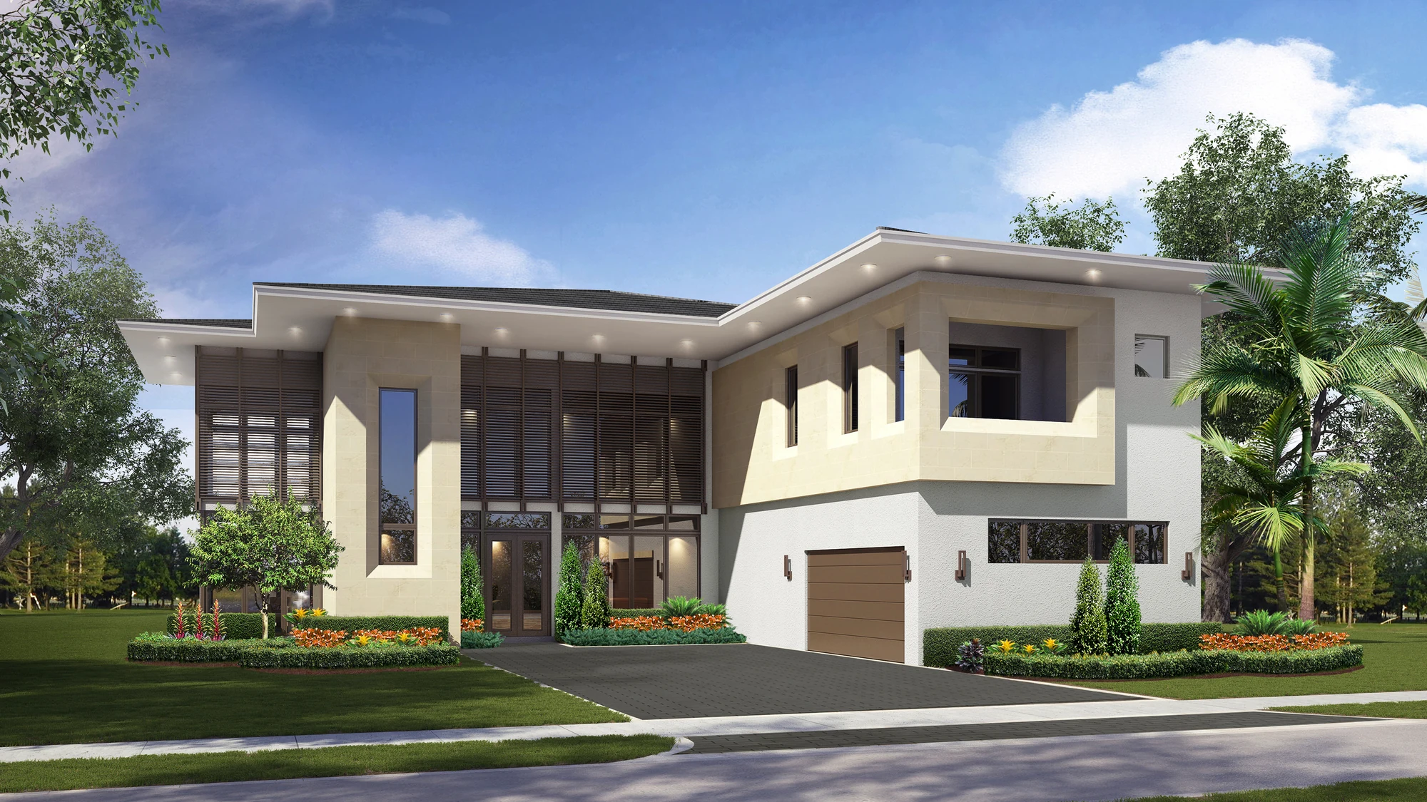 Original architectural rendering of the Sunset home at Zona West